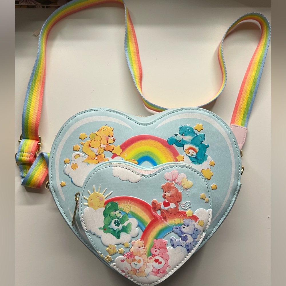 Loungefly Care Bears Cloud Party Heart Crossbody Bag Gem